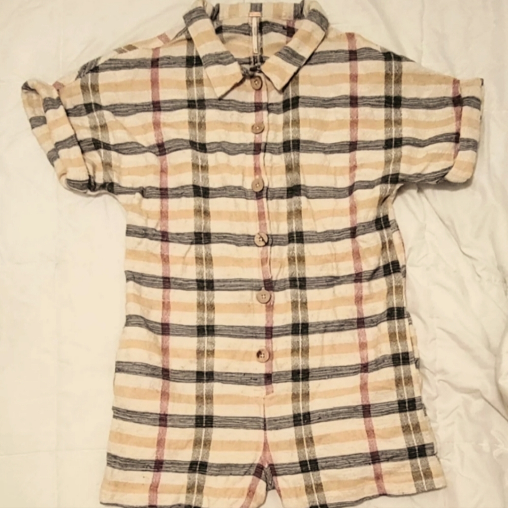 Free People Felicity Plaid Romper